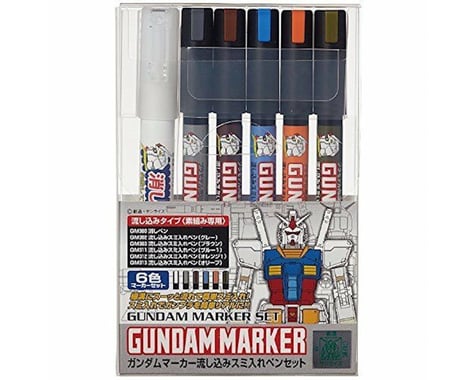 GSI Creos Gundam Marker Extra Thin Panel Pen Set (6)