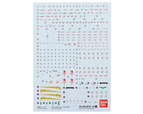 Bandai RG GD-112 1/144 Unicorn Gundam "Gundam UC" Waterslide Decals