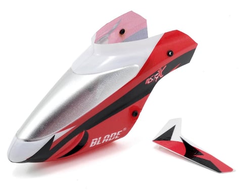 Blade Complete Canopy w/Vertical Fin (Red) (mSR X)