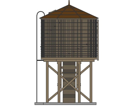 Broadway HO Operating Water Tower w/Sound, Weathered Brown