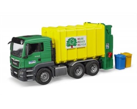 Bruder Toys Bruder 3764 Man Tgs Rear Loading Garbage Green/Yellow Vehicle