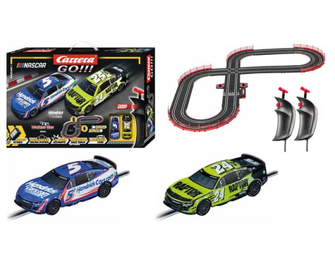 Carrera GO!!! Nascar Watkins Glen Duel Electric 1/43 Slot Car Racing Track Set