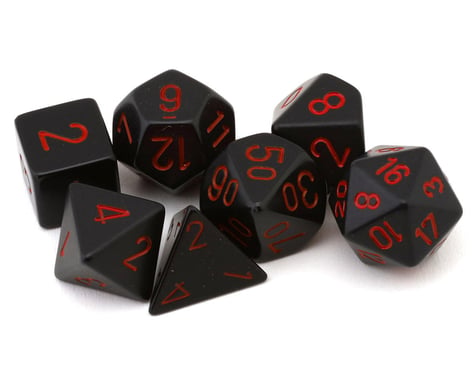 Chessex Opaque Polyhedral 7-Die Set (Black/Red)