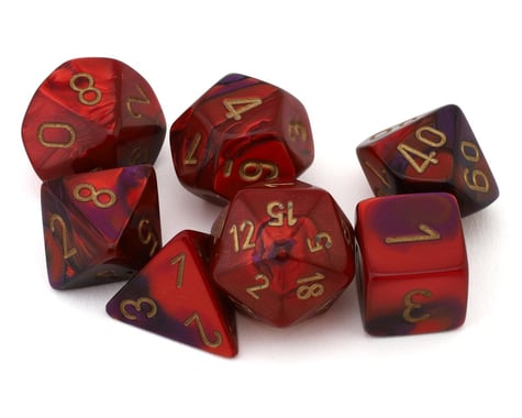 Chessex Gemini® Polyhedral 7-Die Set (Purple-Red/Gold)