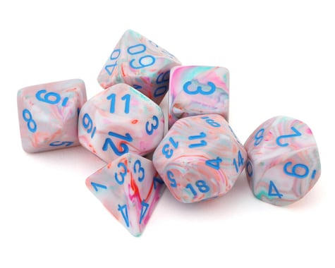 Chessex Festive® Polyhedral 7-Die Set (Pop Art™/Blue)