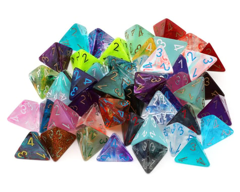 Chessex Bag of 50™ Assorted Loose Signature™ Polyhedral d4 Dice Set