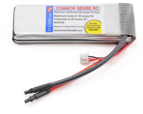 Common Sense RC Li-Poly Battery Pack 20C (7.4 Volt - 2000mAh)