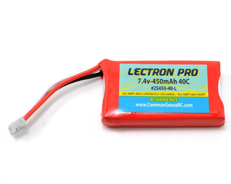 Common Sense RC Lectron Pro 2S Li-Poly Battery Pack 40C (7.4V/450mAh)