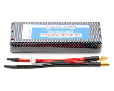 Common Sense RC Li-Poly Battery Pack 25C (7.4v - 5200mAh)