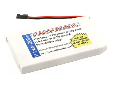 Common Sense RC Li-Poly Transmitter Battery Pack (11.1V - 2800mAh)