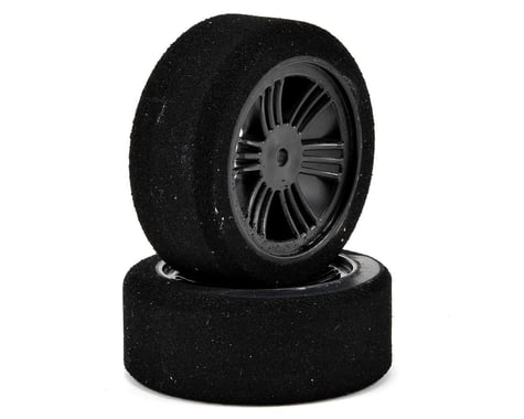 Contact 12mm Hex 1/10 Electric Sedan Dual Foam Tires (2) (Carbon Black) (Soft)
