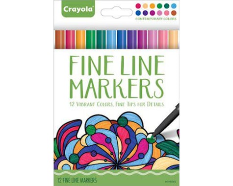 Crayola Llc Crayola Aged Up Adult Coloring 12ct Fine Line Markers, Contemporary Colors