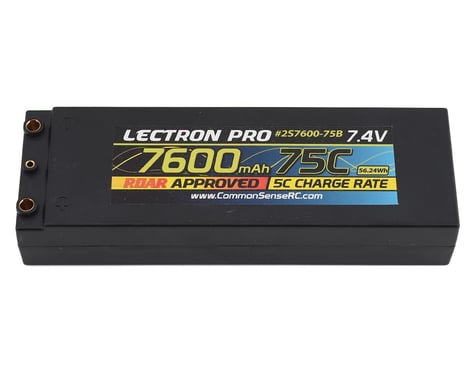 Common Sense RC Lectron Pro 2S 75C LiPo Battery w/4mm Bullets (7.4V/7600mAh)