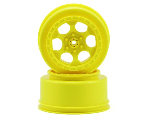 DE Racing "Trinidad" Short Course Wheels (Yellow) (2) (SC10 Rear) (Not Hex)