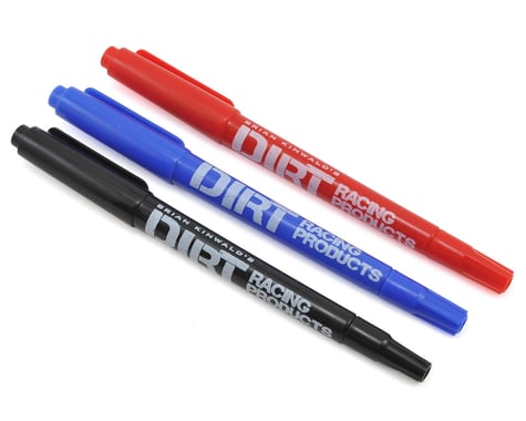 Dirt Racing Dual Tip Permanent Pen Set (Black, Blue, Red)