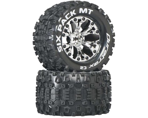 DuraTrax Six-Pack MT 2.8" 2WD Mounted 1/2" Offset Tires, Chrome (2)