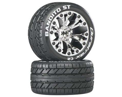DuraTrax Bandito ST 2.8" Mounted Rear Truck Tires (Chrome) (2) (1/2 Offset)