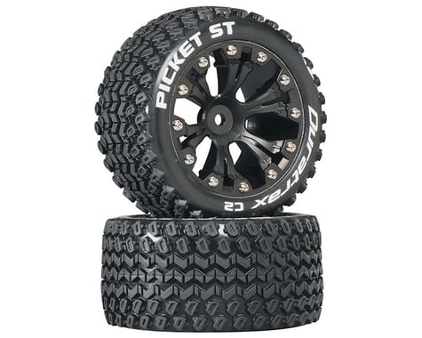 DuraTrax Picket ST 2.8" Mounted 2WD Rear Truck Tires (Black) (2)