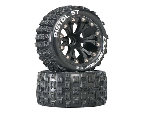 DuraTrax Pistol ST 2.8" 2WD Mounted Front C2 Tires, Black (2)
