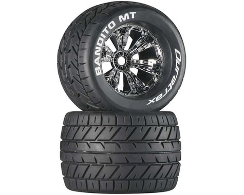 DuraTrax Bandito MT 3.8" Mounted 1/2" Offset  Tires, Chrome (2)