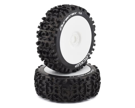 DuraTrax Pre-Mounted Lockup 1/8 Buggy Tires (White) (2)(Soft - C2)
