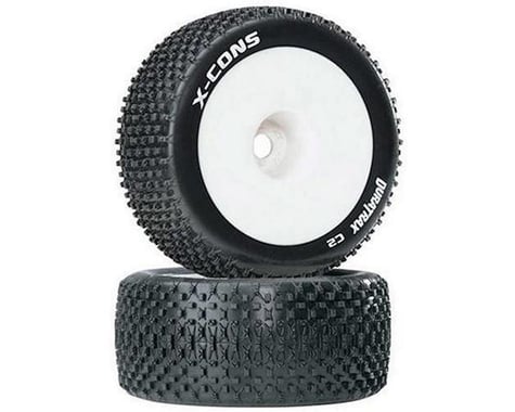 DuraTrax X-Cons 1/8 Mounted Truggy Tire (White) (2) (1/2" Offset)