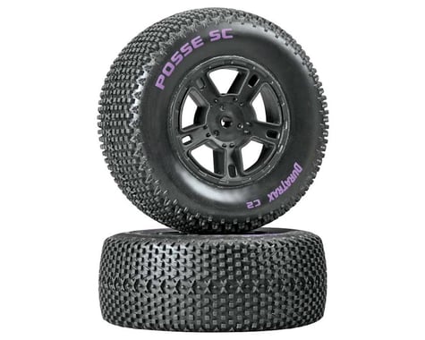 DuraTrax Posse SC Tire C2 Mounted Black SC10 Rear (2)