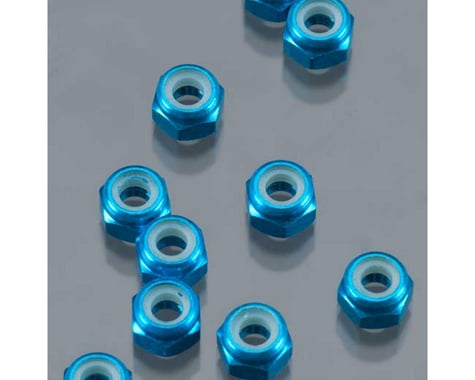 DuraTrax 3mm Aluminum Locknut (Blue) (10)