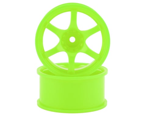 Mikuni Gram Lights 57D 6-Spoke Drift Wheels (Fluorescent Green) (2) (5mm Offset)