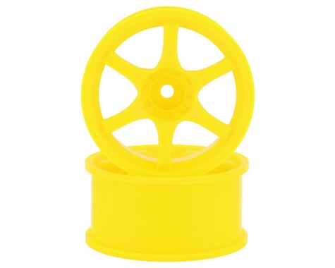 Mikuni Gram Lights 57D 6-Spoke Drift Wheels (Fluorescent Yellow) (2)