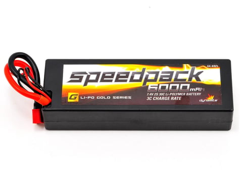 Dynamite SpeedPack Gold 2S Hard Case 30C Li-Poly Battery Pack w/Deans Connector (7.4V/6000mAh)