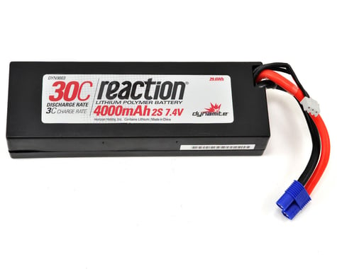 Dynamite Reaction 2S 30C Hard Case LiPo Battery w/EC3 (7.4V/4000mAh)
