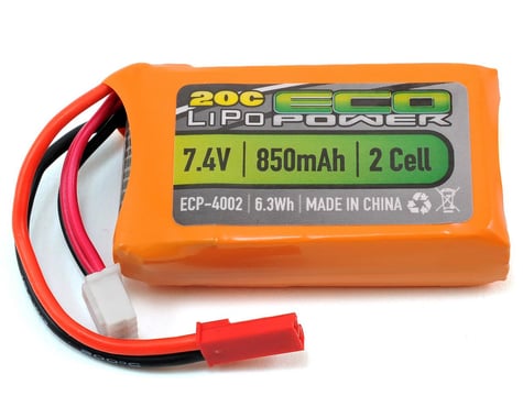 EcoPower "Electron" 2S Li-Poly 20C Battery Pack (7.4V/850mAh) (EcoPower IRIS)