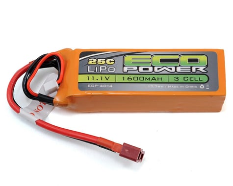 EcoPower "Electron" 3S LiPo 25C Battery Pack w/T-Style Connector (11.1V/1600mAh)