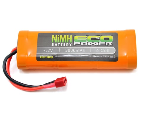 EcoPower 6-Cell 7.2V NiMH Battery Stick Pack w/T-Style Connector (3000mAh)