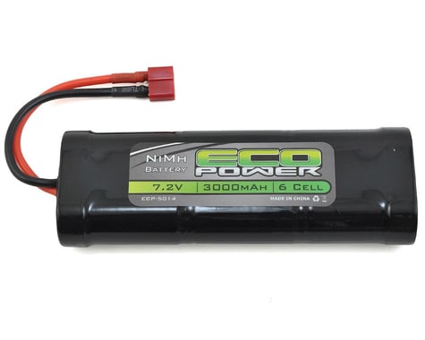 SCRATCH & DENT: EcoPower 6-Cell NiMH Stick Pack Battery w/T-Style Connector (7.2V/3000mAh)