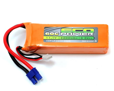 EcoPower "Electron" 3S LiPo 60C Battery Pack w/EC3 Connector (11.1V/2200mAh)