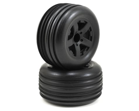 ECX Circuit Premount Ribbed Front Tire Set w/5 Spoke Wheel (2) (Black)