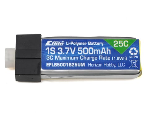 E-flite 1S 25C High Current LiPo Battery Pack w/UMX Connector (3.7V/500mAh)