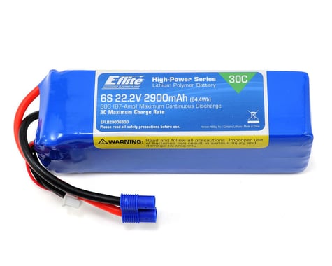 E-flite 6S LiPo Battery Pack w/EC3 Connector 30C (22.2V/2900mAh)
