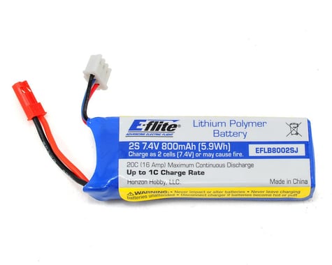 E-flite 2S LiPo 20C Battery Pack w/JST Connector (7.4V/800mAh)