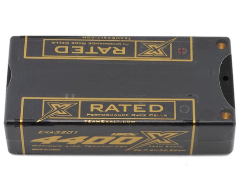 Team Exalt "X-Rated" Shorty 2S 150C Lipo Battery (7.4V/4400mAh) w/5mm Connectors