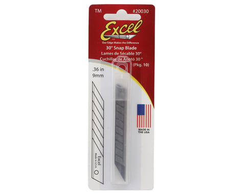 Excel 9mm 30-Degree Snap-Off Precision Blades (10)