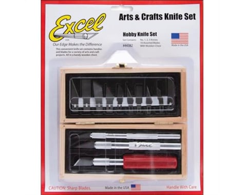 Excel Carded Hobby Knives Set w/Wood Box