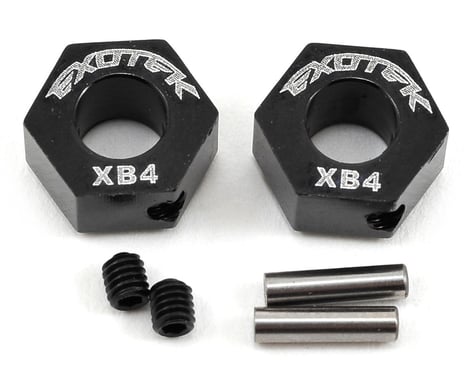 Exotek XB4 9.5mm Aluminum Front Wheel Hex (Black) (2)