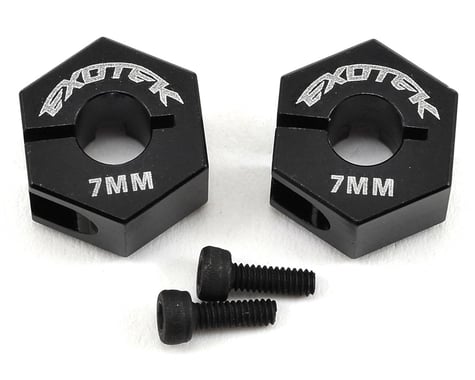 Exotek XB4 12mm Aluminum Rear Wheel Hex (Black) (2) (7mm Wide)