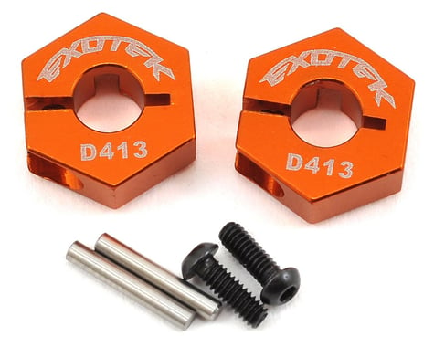 Exotek D413 12mm Aluminum Rear Clamping Hex Set (Orange)