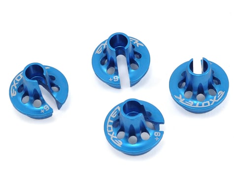 Exotek T5M +9 Aluminum Spring Cup Set (Blue) (4)