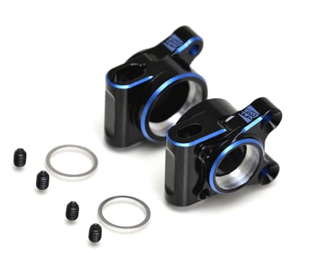 Exotek B74 HD Aluminum Rear Hub Set (Black/Blue) (2)