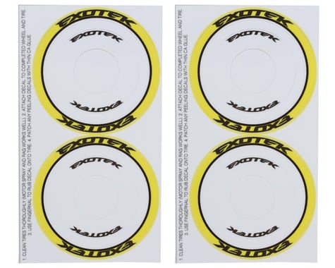 Exotek F1 Tire Sidewall Sticker (4) (Yellow)